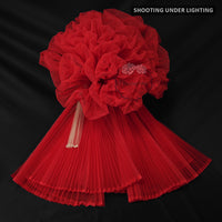 Big Red Great Pleated Organza Crinkle Fabric 6324