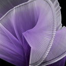 Tissu froissé en Organza plissé violet dégradé, avec garniture rigide et large, tissus de styliste pour robe de scène faits à la main