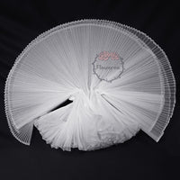 White Great Pleated Organza Crinkle Fabric 6324