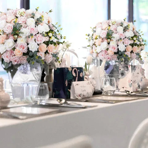 Flowerva – Center de Table hortensia Rose 60cm, boule de fleurs 3/4, décoration de mariage, Arrangement floral, accessoires pour événements