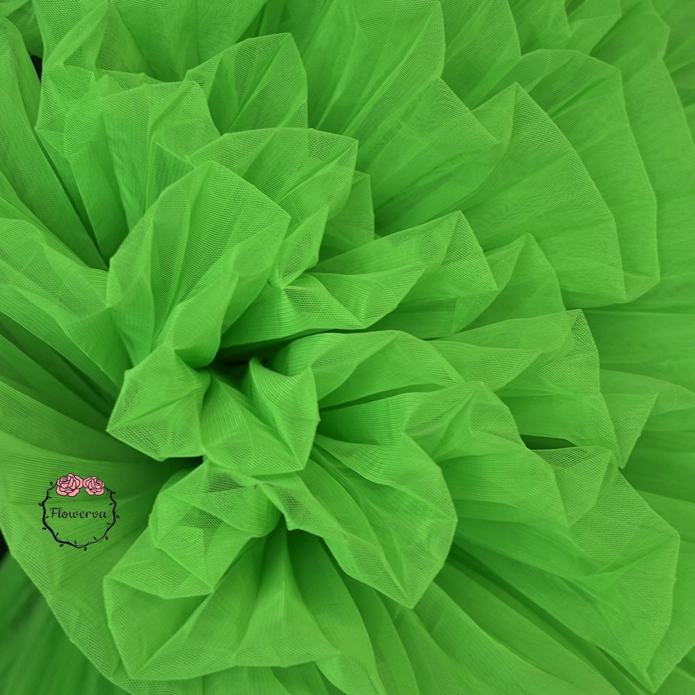 Bouquet de tissu plissé vert herbe vibrante