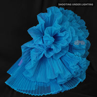 Lake Blue Great Pleated Organza Crinkle Fabric 6324