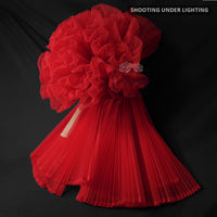 Big Red Great Pleated Organza Crinkle Fabric 6324