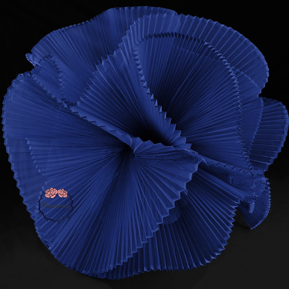 Royal Blue Great Pleated Organza Crinkle Fabric 6324