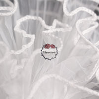 Flowerva White Lace White fabric Wavy Yarn Bouquet Packaging Organza