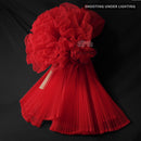 Seductive Crimson Ruffled Fabric Bouquet