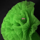 Vibrant Grass Green Pleated Fabric Bouquet