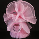 Flowerva Peach Pink Great Pleated Organza Crinkle Fabric 6324