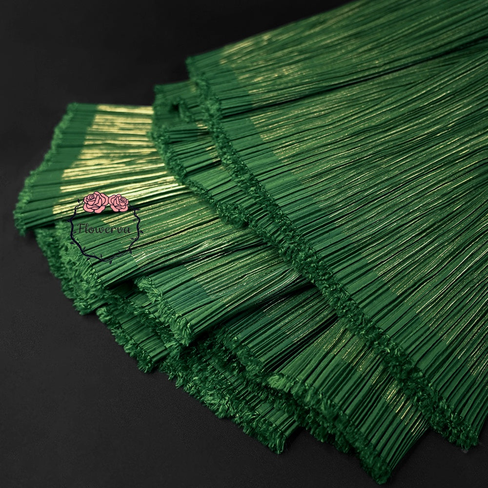 Décoration de mariage de tissu de texture de plissement de ride d'estampillage d'or chaud vert