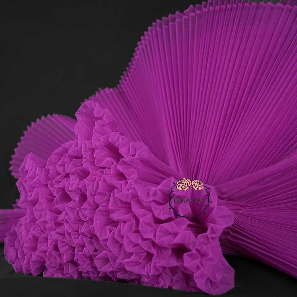 Rose Purple Pleated Fabric Plump Bouquet