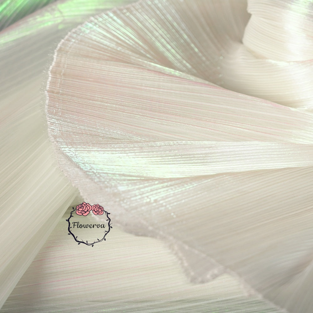 Tissu Organza plissé à Texture sirène blanche fantôme, décoration de mariage, conception de robe de mariée