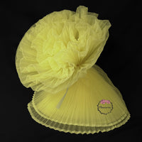 Bouquet de tissu plissé jaune vif et accrocheur