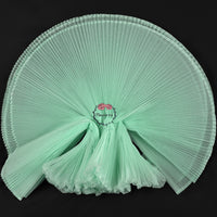 Aqua Green Great Pleated Organza Crinkle Fabric 6324