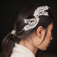 Flowerva Romantic Temperament Silver Wings Wing Hair Side Shape Headdress