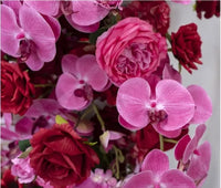 Flowerva mariage violet et rouge Table artificielle longue bande fleur rangée décoration