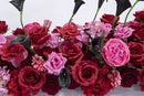 Flowerva mariage violet et rouge Table artificielle longue bande fleur rangée décoration