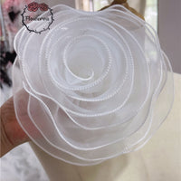 Super Fluffy Organza Big Flower Wedding Dress/Bridal Hair Accessories/Stage Decoration