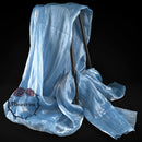 Flowerva Sparkling Ice Blue Crystal Wrinkled Organza Silver Gray Glossy Design Fabric