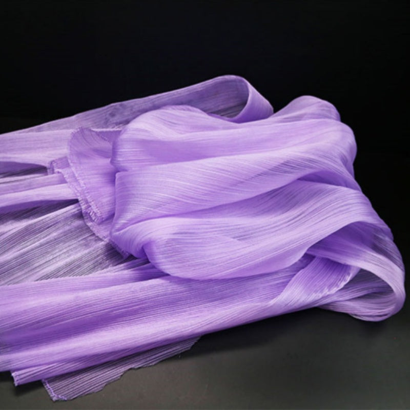 Tissu de style pour robe de mariée à texture plissée brillante violette