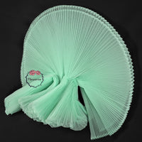 Tissu froissé en organza plissé vert aqua 6324