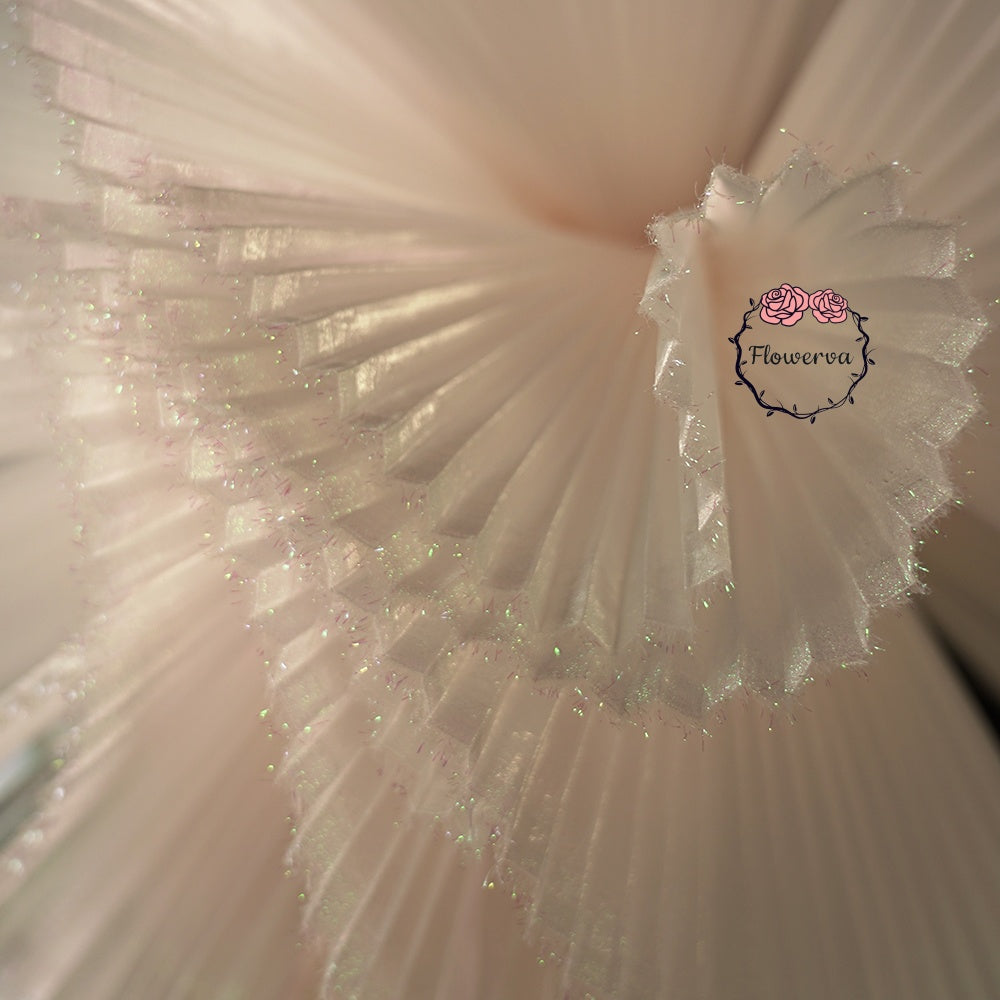 Flowerva Pearlescent White Brilliant Fabric Wedding Stage Decoration