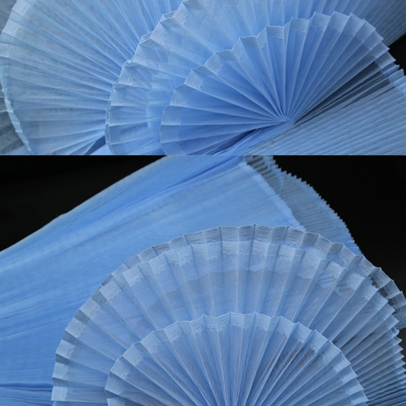 Sky Blue Great Pleated Organza Crinkle Fabric 6324