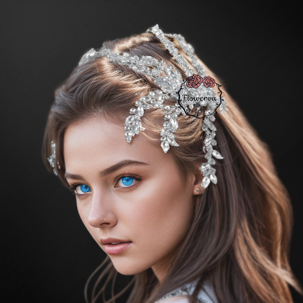 Flowerva Dazzling Handmade Rhinestone Bridal Headband