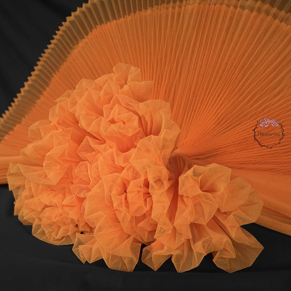 Lively Orange Pleated Fabric Bouquet