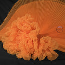 Bouquet en tissu plissé orange vif