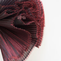 Flowerva – tissu nacré rouge noir, décoration de scène de mariage