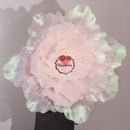 Flowerva DIY Soft Pink Shining Fabric handmade Hibiscus Party&Wedding Event Stage Decoration