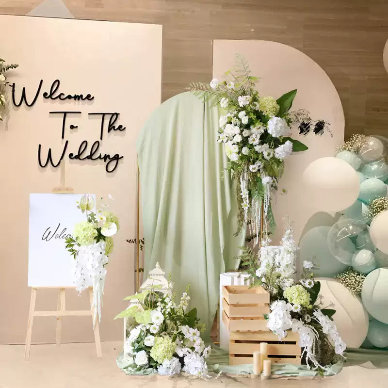 Flowerva Green Floral Scene Arrangement Wedding Event Background Set Props Simulated Flowers