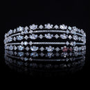 Flowerva Exquisite Wide-Rimmed Multi-Layered Luxury Diamond-Studded Crown Headband