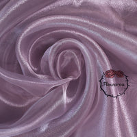 Flowerva Grey Purple Silk Organza Thin Soft Wedding Decoration Dress Design Fabric