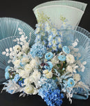 Flowerva Blue Wedding Event Simulation Floral Arch Flower Platform Pillar Flower Pile Props