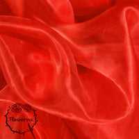 Flowerva Big Red Silk Organza Thin Soft Wedding Decoration Dress Design Fabric