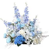 Flowerva Blue Wedding Event Simulation Floral Arch Flower Platform Pillar Flower Pile Props