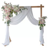 Flowerva Pure Pink White Simulation Rose Art European Wooden Frame Arch Wedding Stage Activity Background Decoration Props