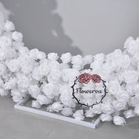 Flowerva 2-Meter Pure White Rose Circular Wedding Event Background Decora