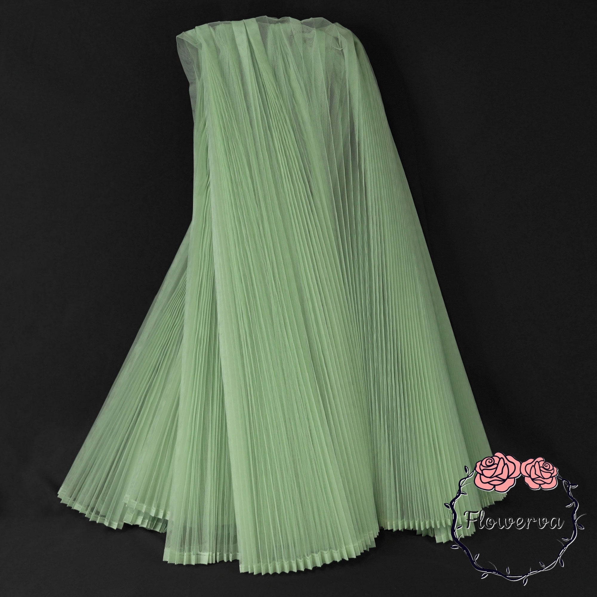 Light Green  Great Pleated Organza Crinkle Fabric 6324