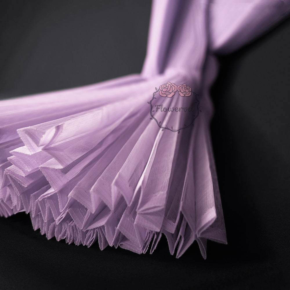 Grand tissu froissé en organza plissé violet clair 6324