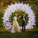 Flowerva White Semi-Circular Cherry Blossom Arch Wedding&Event Stage Background Decora