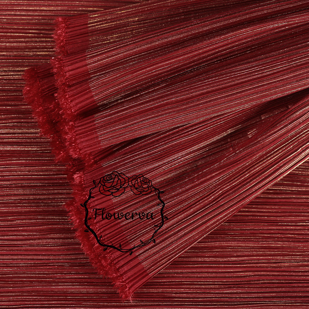 Wine Red Hot Gold Stamping Wrinkle Pleating Texture Fabric Wedding Decoration