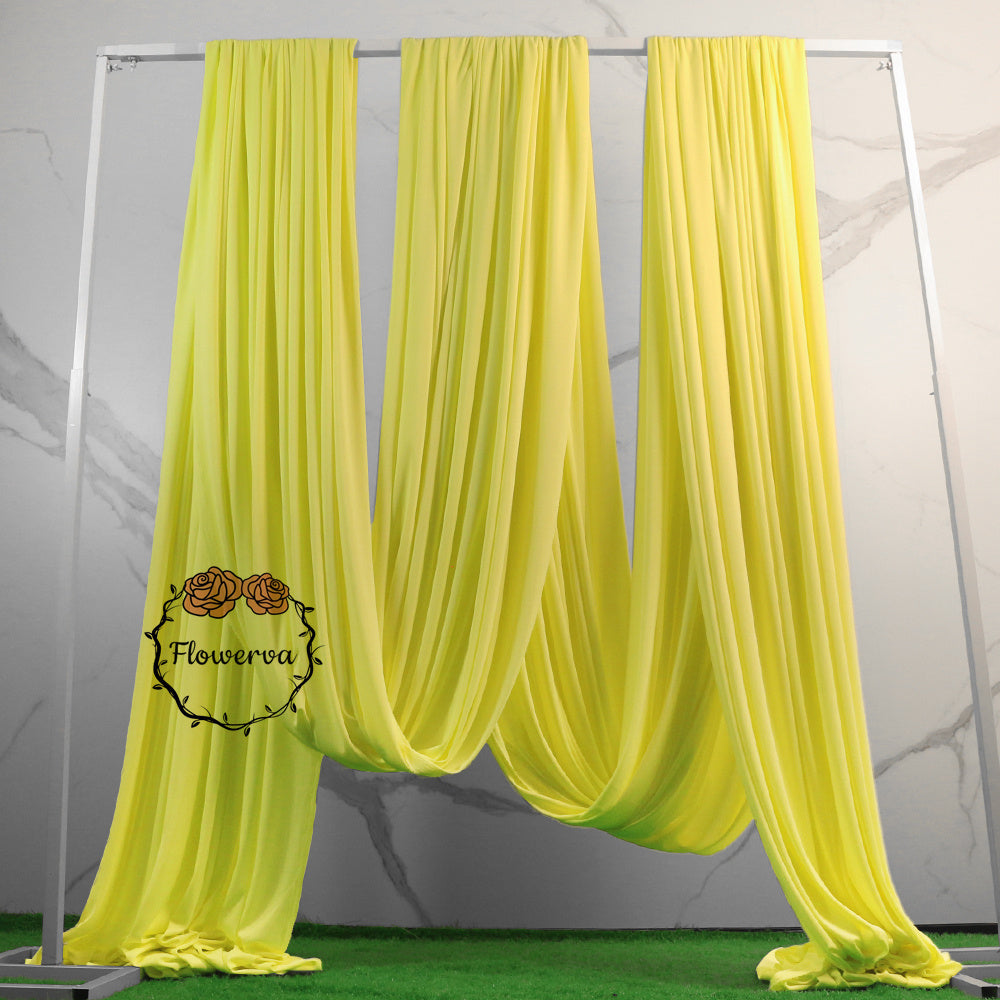 Flowerva Lemon Yellow Milk Silk Elastic Drapery Wedding&Party Scene Decoration