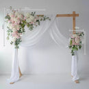 Flowerva Pure Pink White Simulation Rose Art European Wooden Frame Arch Wedding Stage Activity Background Decoration Props