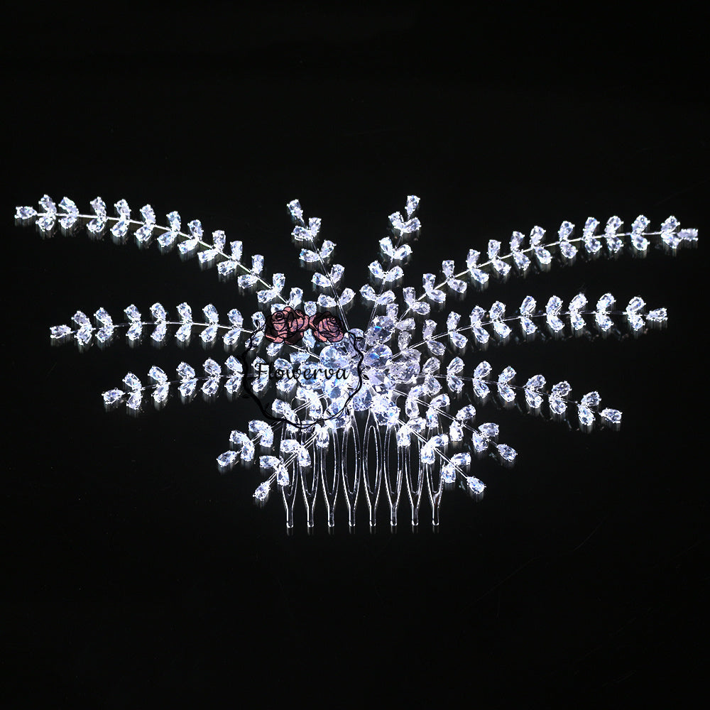 Flowerva Symmetrical Butterfly Shaped Diamond Hair Accessory