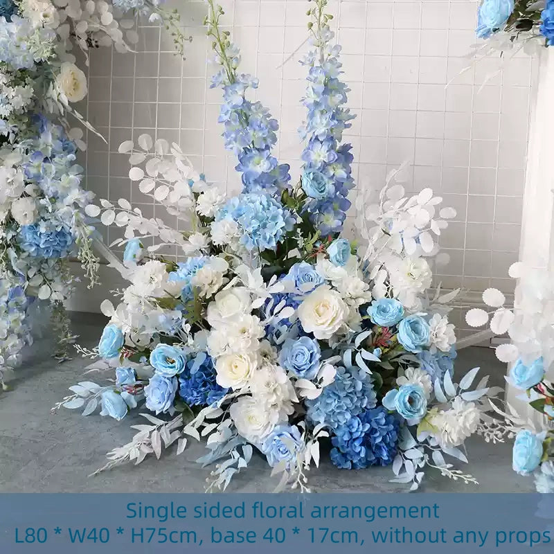 Flowerva Blue Wedding Event Simulation Floral Arch Flower Platform Pillar Flower Pile Props