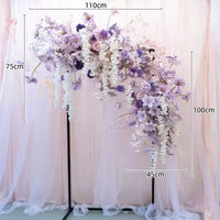 Flowerva Purple Style European Style Arch Simulation Flower Arrangement Wedding Event Party Background Decoration