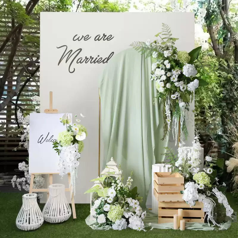 Flowerva Green Floral Scene Arrangement Wedding Event Background Set Props Simulated Flowers