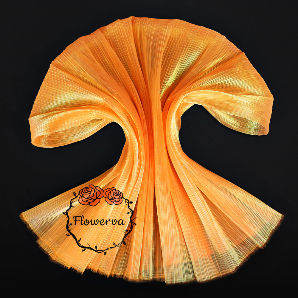 Orange Mermaid Texture Pleated Organza Fabric Wedding Decoration Wedding Dress Design